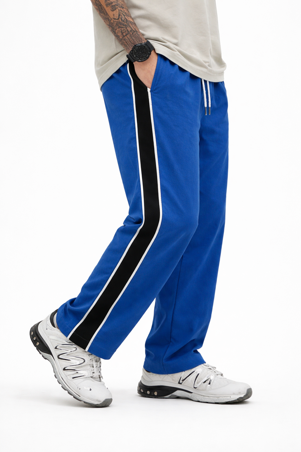 Men's Regular Fit Track Pant with Side Panel | Drawstring Athletic Joggers | Sports & Casual Lower