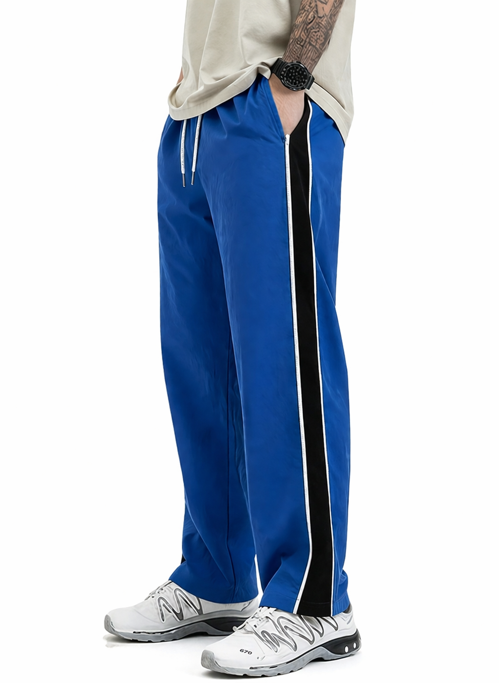 Men's Regular Fit Track Pant with Side Panel | Drawstring Athletic Joggers | Sports & Casual Lower