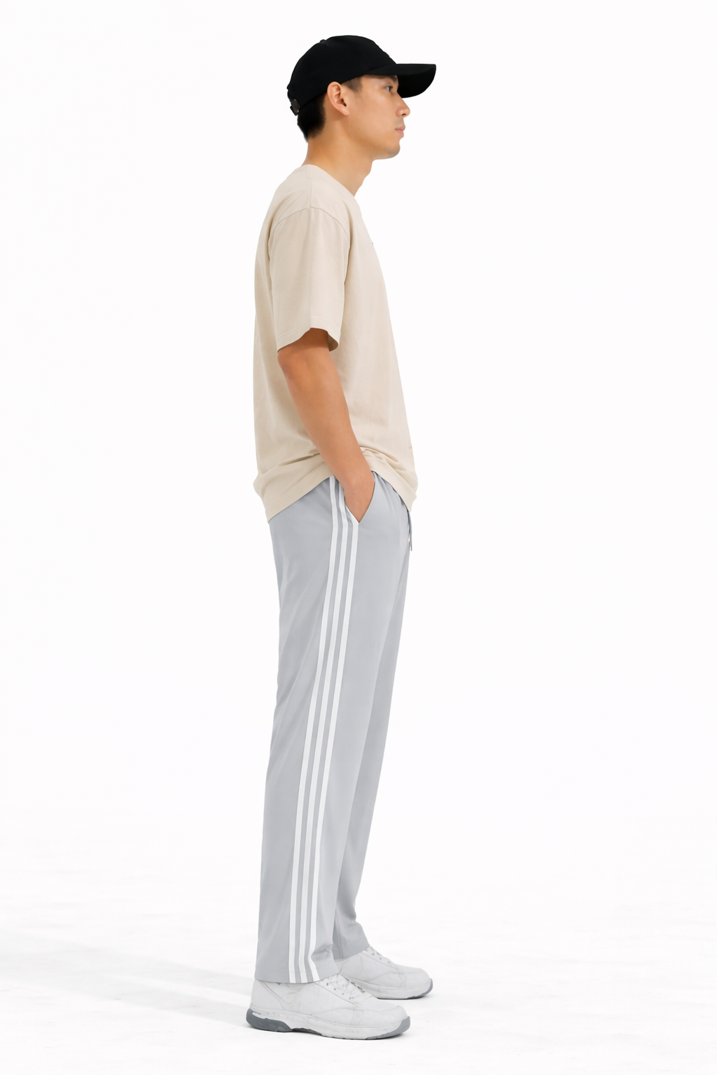 Men's Regular Fit Triple Side Stripe Track Pant | Drawstring Sports Lower