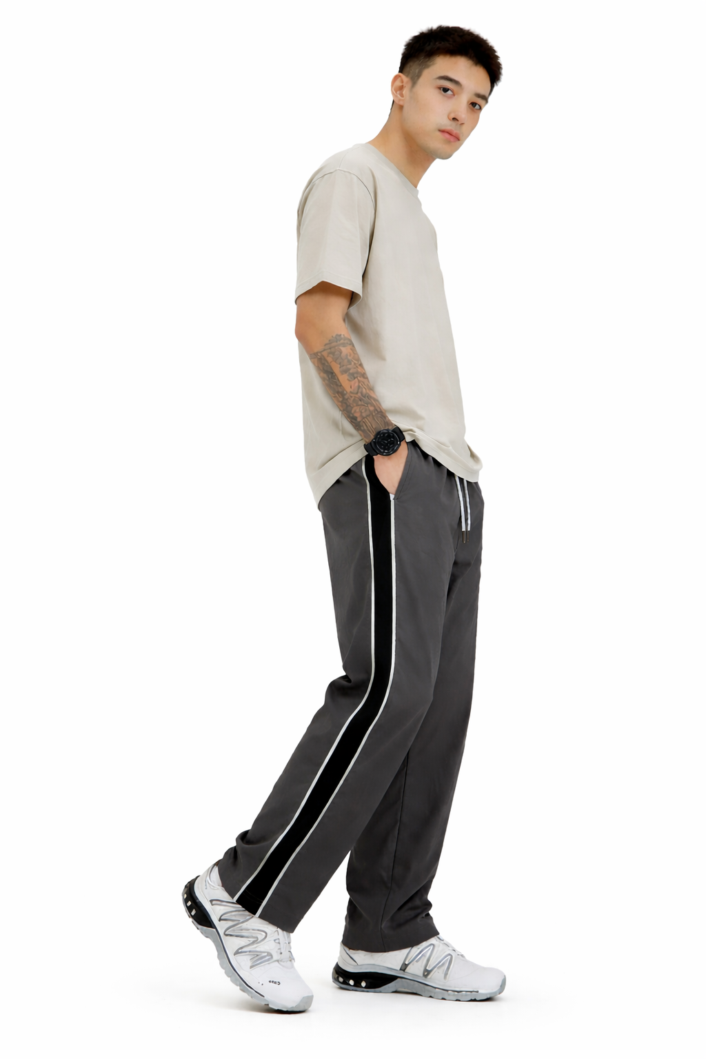 Men's Regular Fit Track Pant with Side Panel | Drawstring Athletic Joggers | Sports & Casual Lower