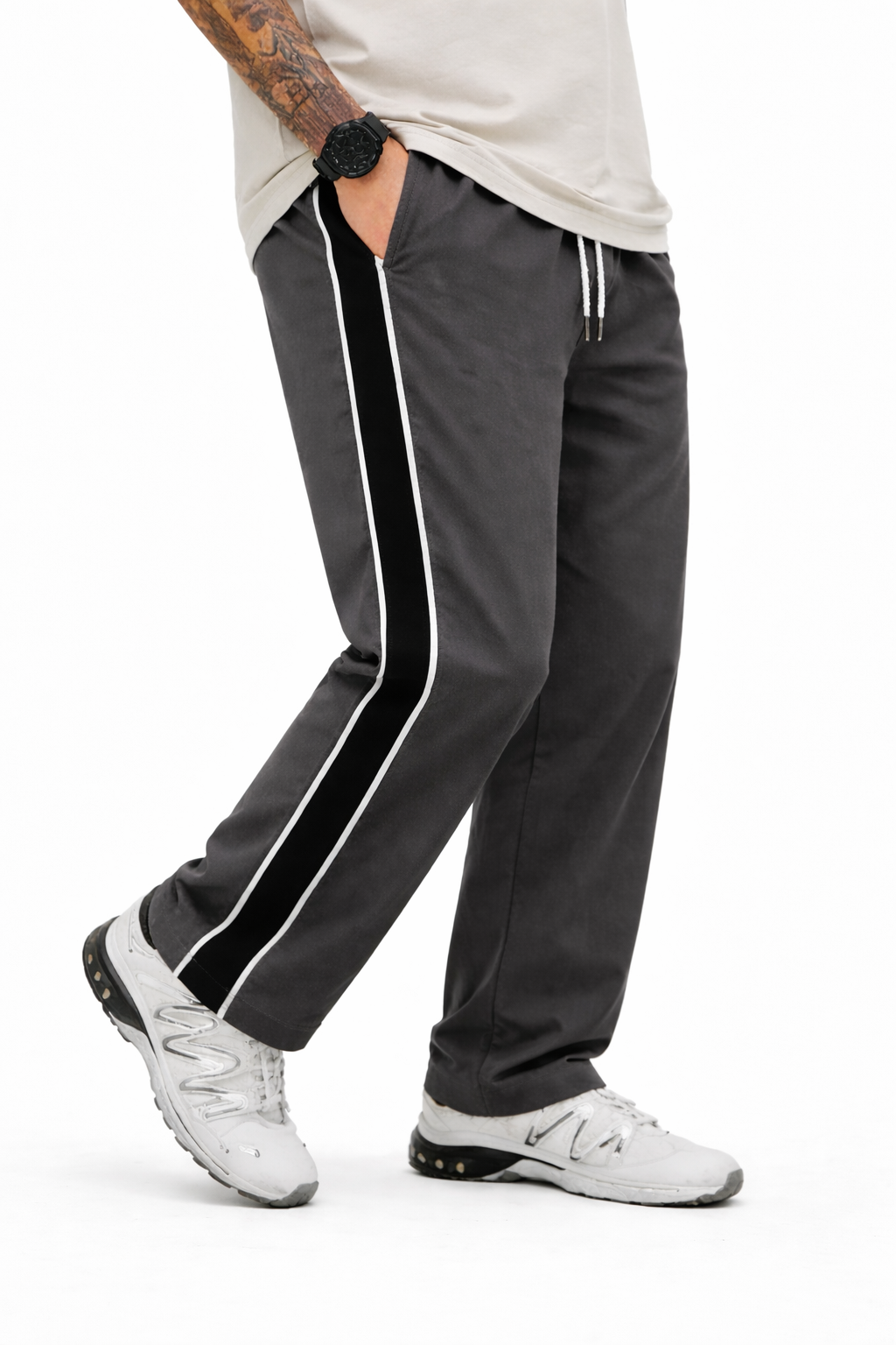 Men's Regular Fit Track Pant with Side Panel | Drawstring Athletic Joggers | Sports & Casual Lower