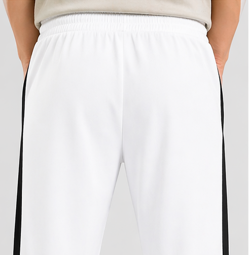 Men's Regular Fit Track Pants with Side Stripe, Adjustable Drawstring & Pockets