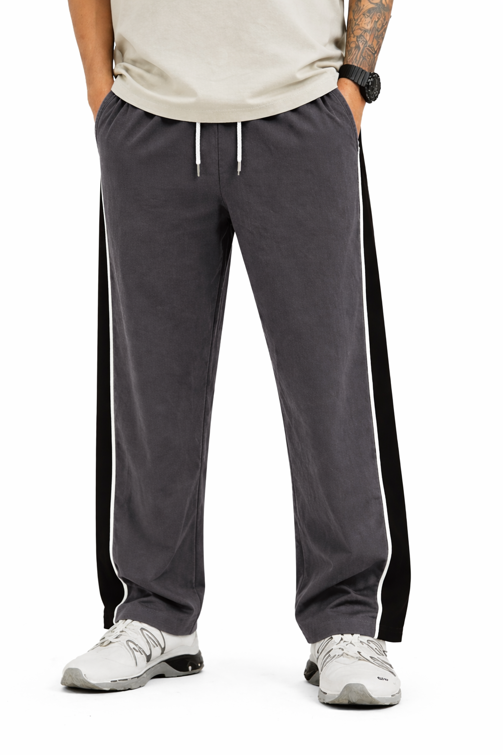 Men's Regular Fit Track Pant with Side Panel | Drawstring Athletic Joggers | Sports & Casual Lower