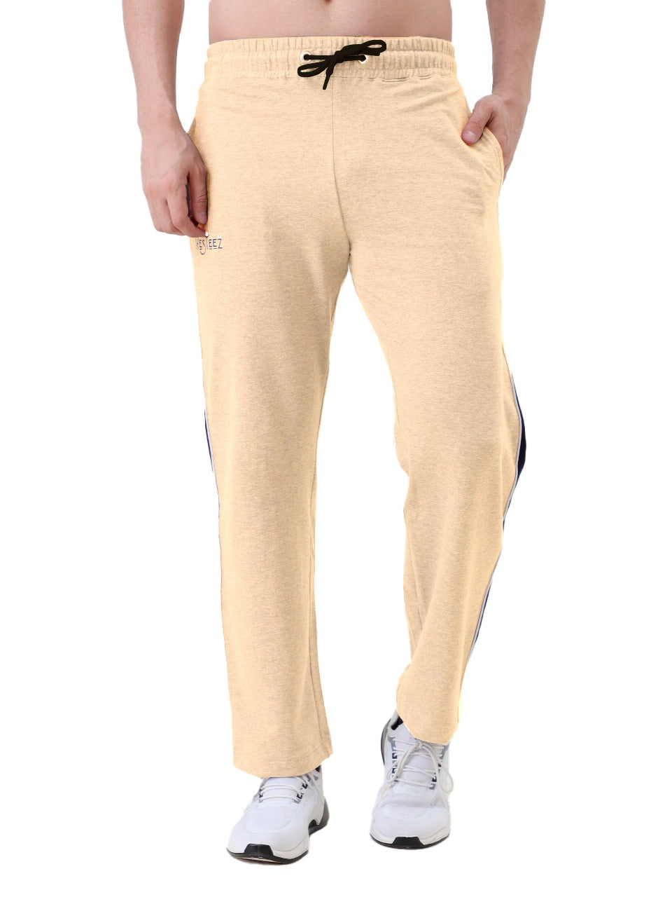 Men's Solid Regular Fit Track Pants with Side Stripe | Elastic Waist | Casual & Sports Lower
