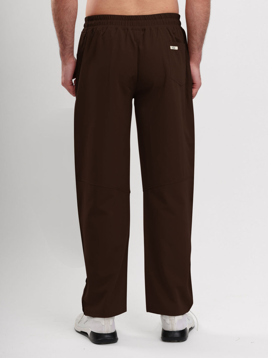 Men's Regular Fit Snap Button Track Pant with Elastic Waist, Drawstring & Straight Leg Design