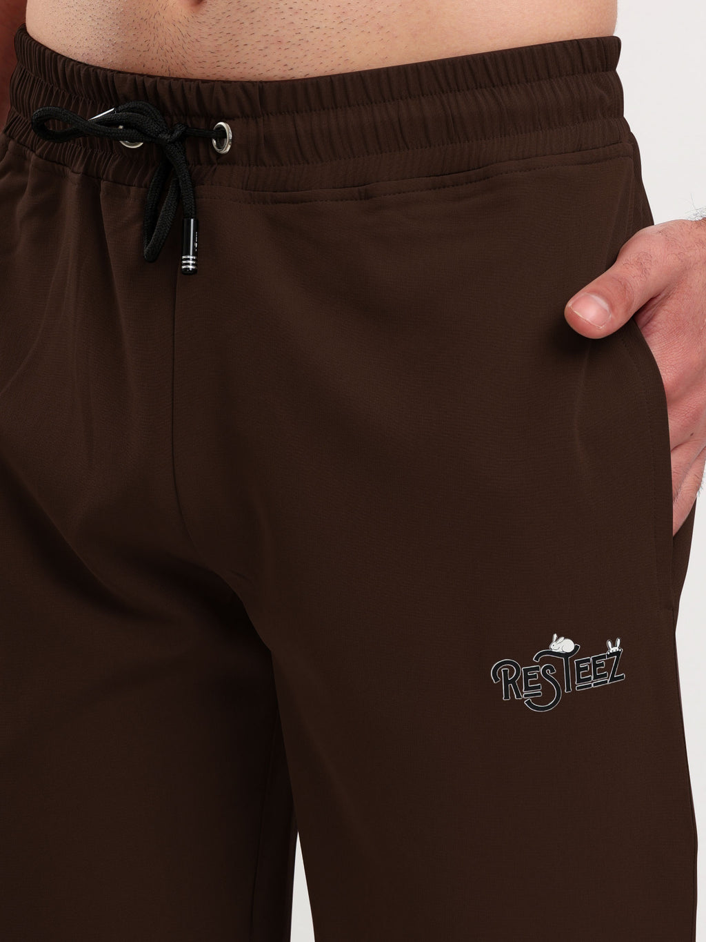 Men's Regular Fit Snap Button Track Pant with Elastic Waist, Drawstring & Straight Leg Design