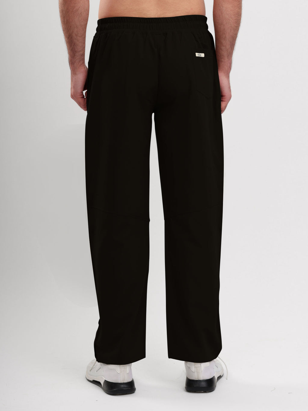 Men's Regular Fit Snap Button Track Pant with Elastic Waist, Drawstring & Straight Leg Design