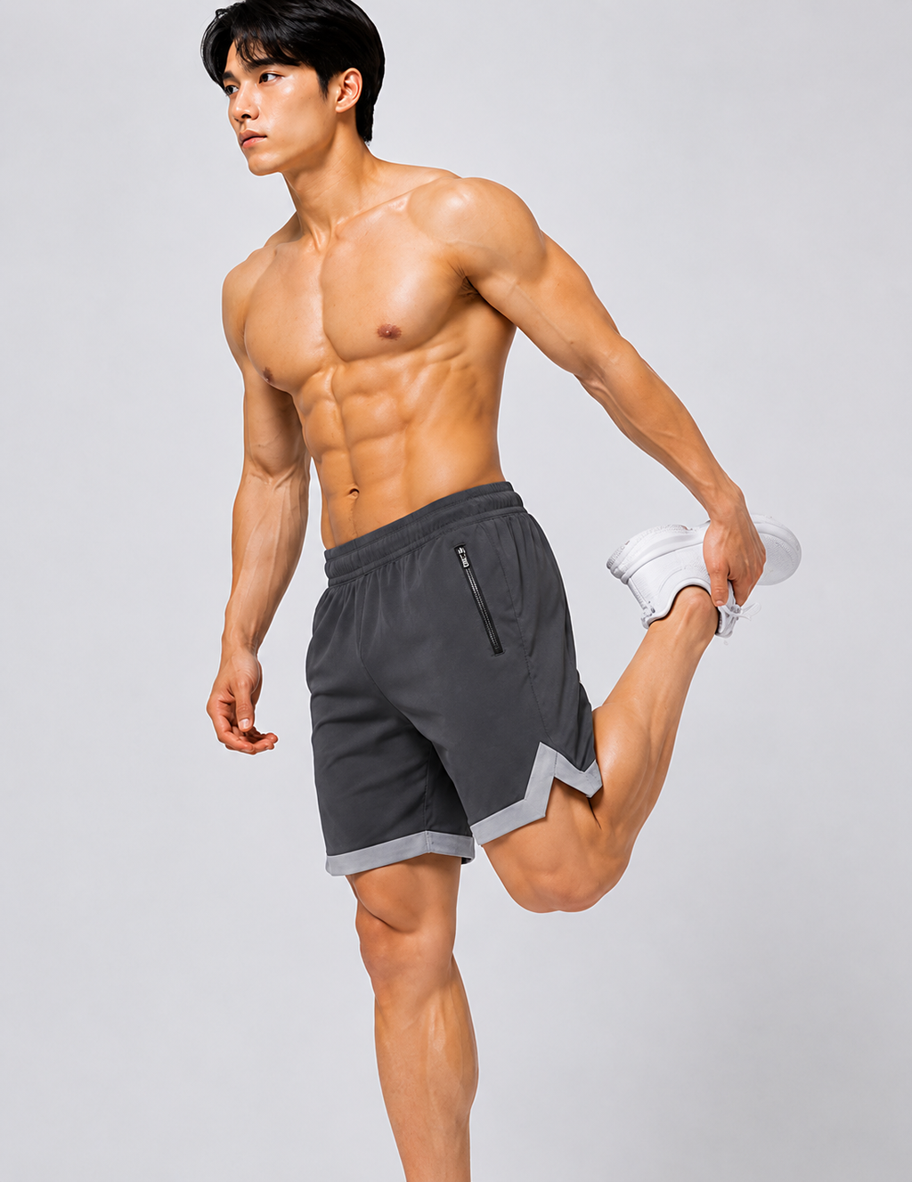 Resteez Men's Premium Active Flex Gym & Running Shorts with Zipper Pocket