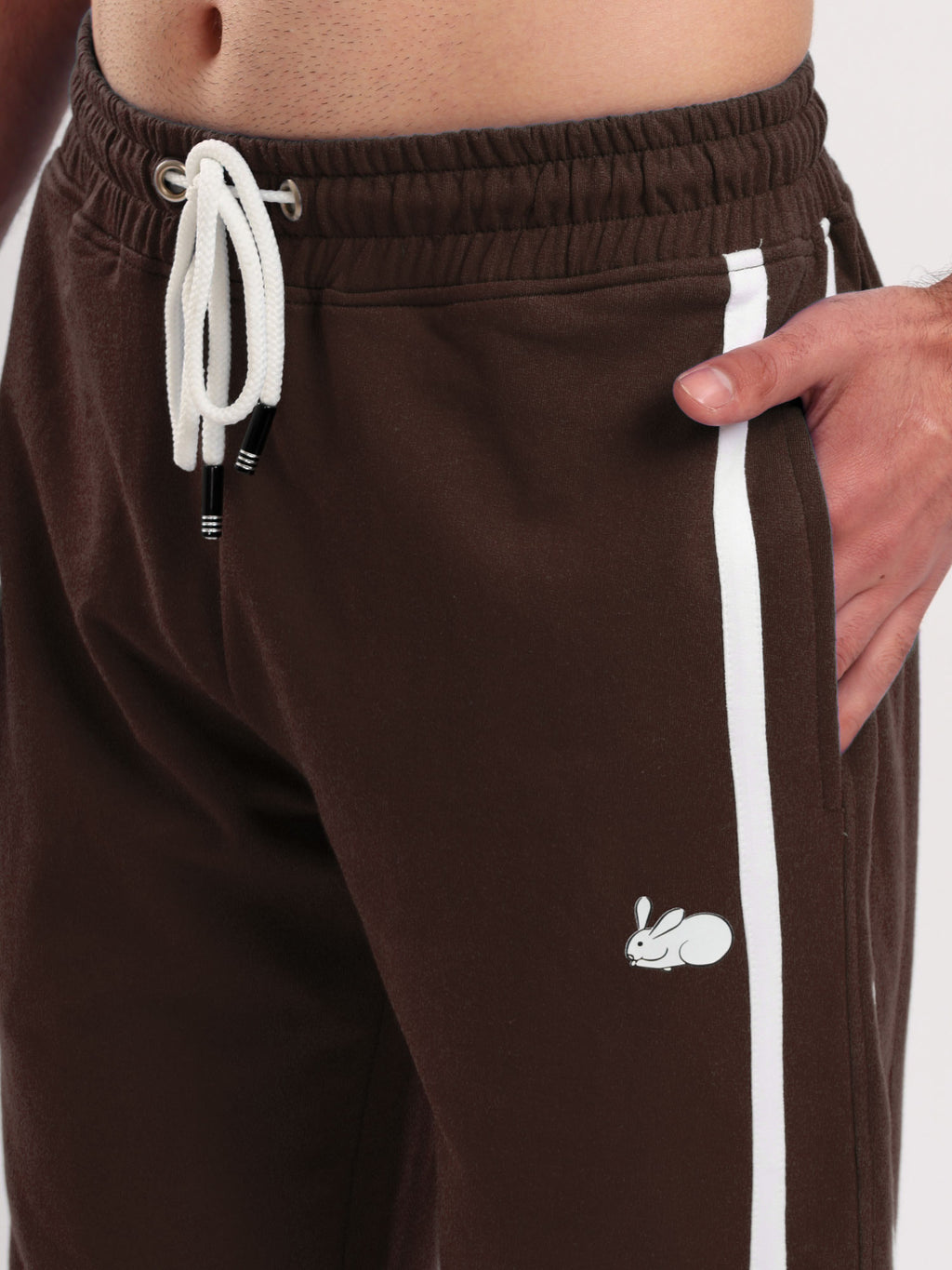 Men's Regular Fit Athletic Track Pant with Side Stripe, Snap Button Hem & Drawstring Waist