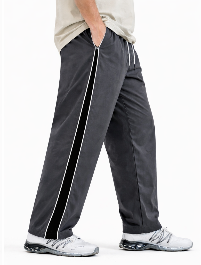 Men's Regular Fit Side Panel Track Pant | Drawstring Sports Lower