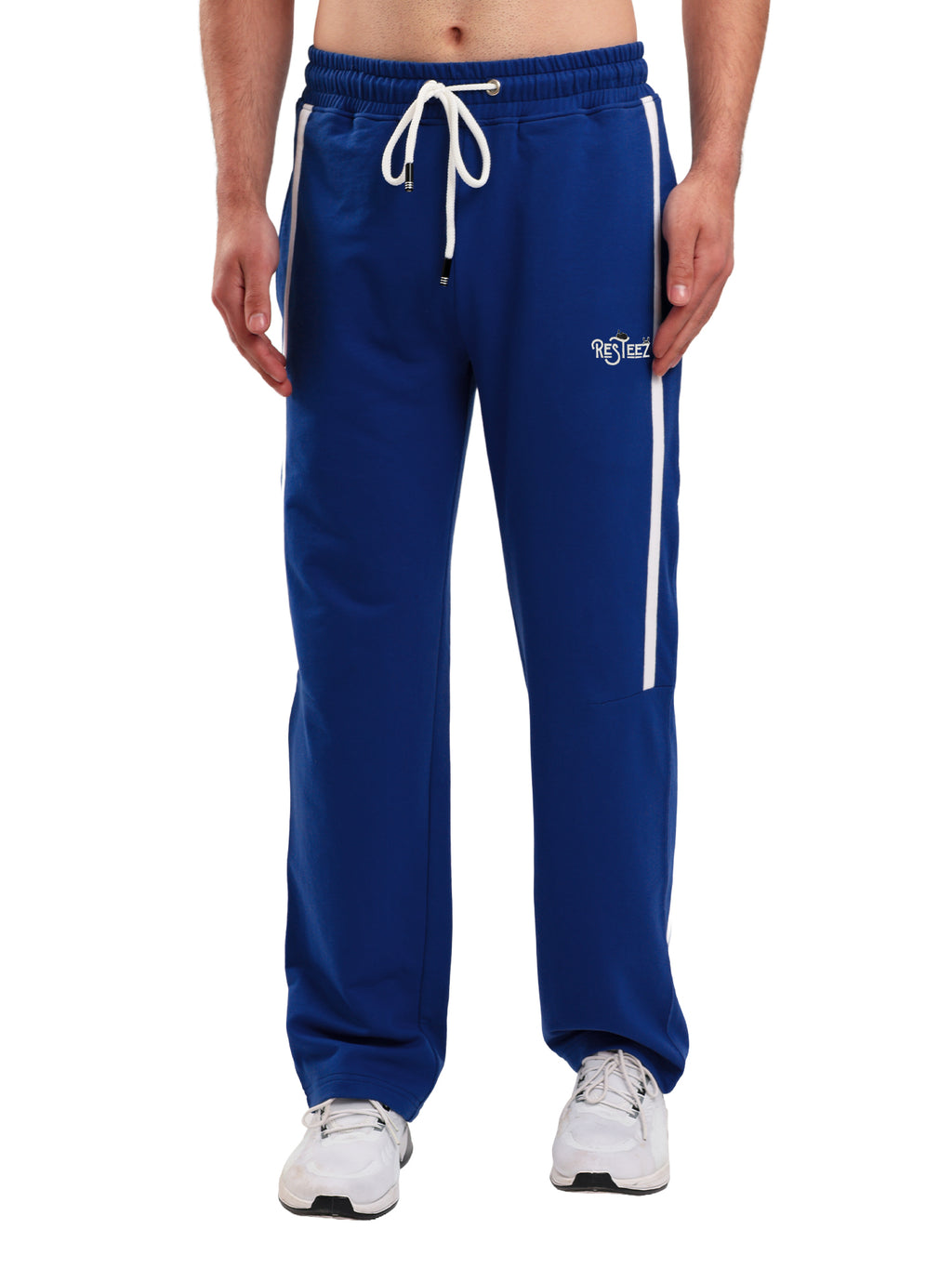 Men Regular Fit Sports Track Pant with Contrast Side Stripe and Drawstring Waist