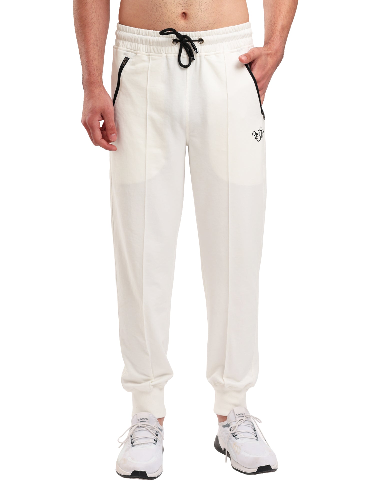 Men's Premium Slim Fit Jogger Track Pant with Zip Pockets, Elastic Waist & Ribbed Cuffs