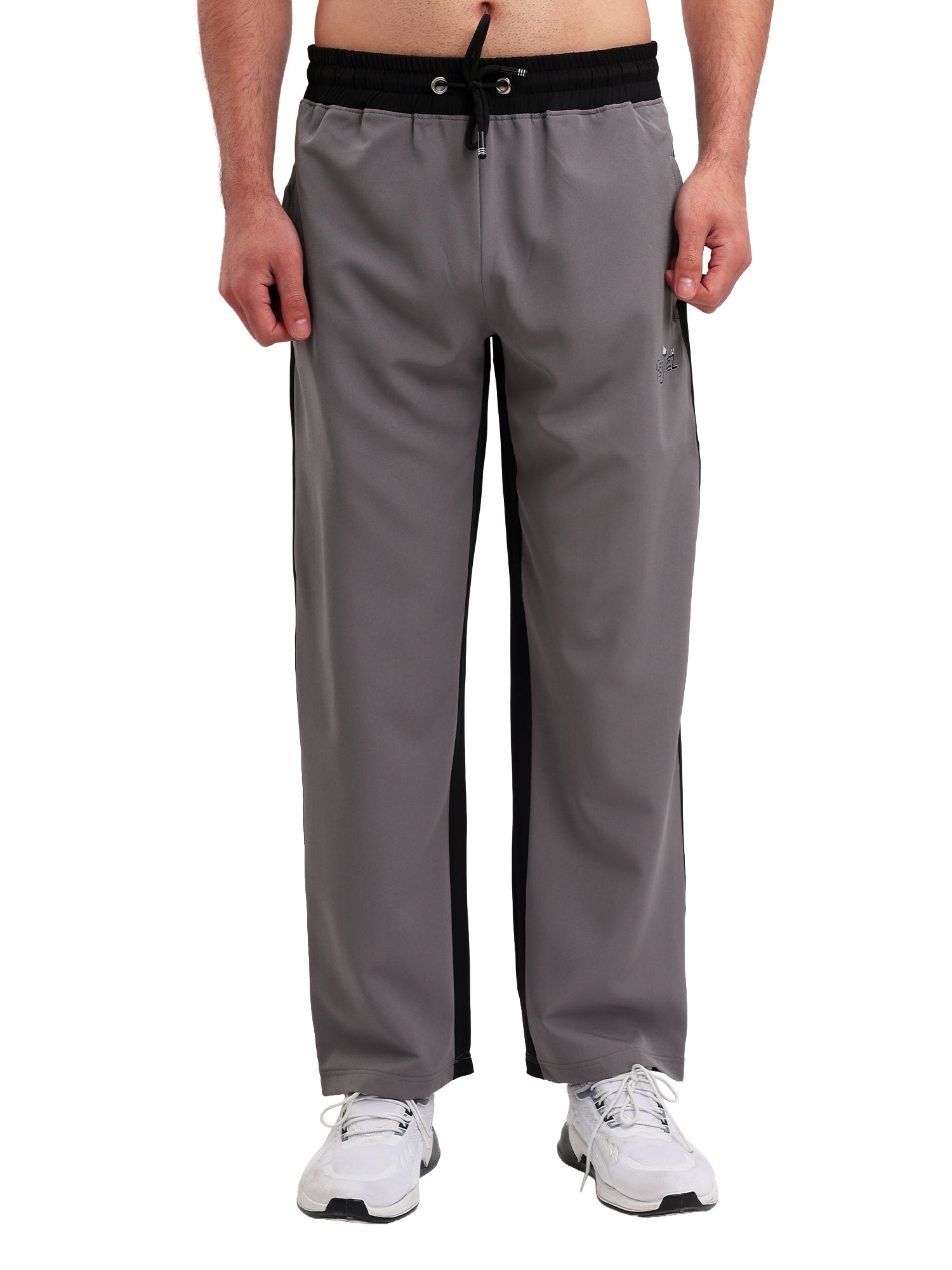 Men Regular Fit Track Pant with Contrast Side Panels and Elastic Waist